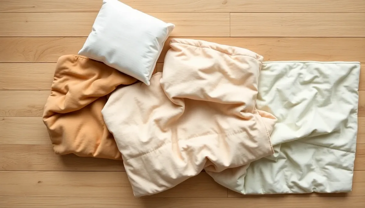 Sélection de doudous en chiffon pour bébé en coton bio et velours disposés à plat