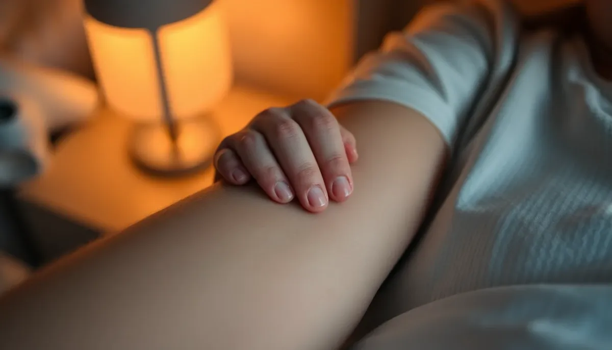 Gros plan de la main d'un nouveau-né reposant sur le bras d'un parent pendant le sommeil