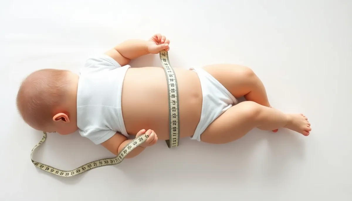 Démonstration de la mesure correcte d'un bébé de la tête aux pieds pour choisir la taille de gigoteuse