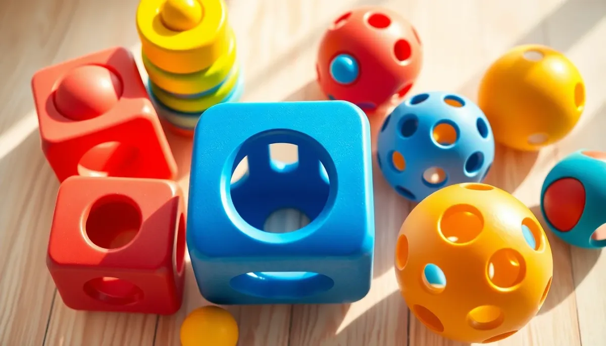 Cubes à empiler et balles sensorielles colorées pour bébé de 6 à 12 mois
