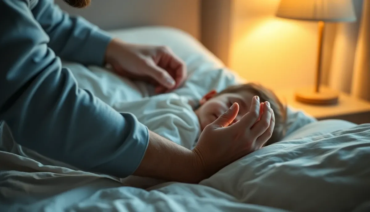 Parent effectuant une surveillance nocturne d'un enfant pendant les 48 heures suivant un traumatisme crânien