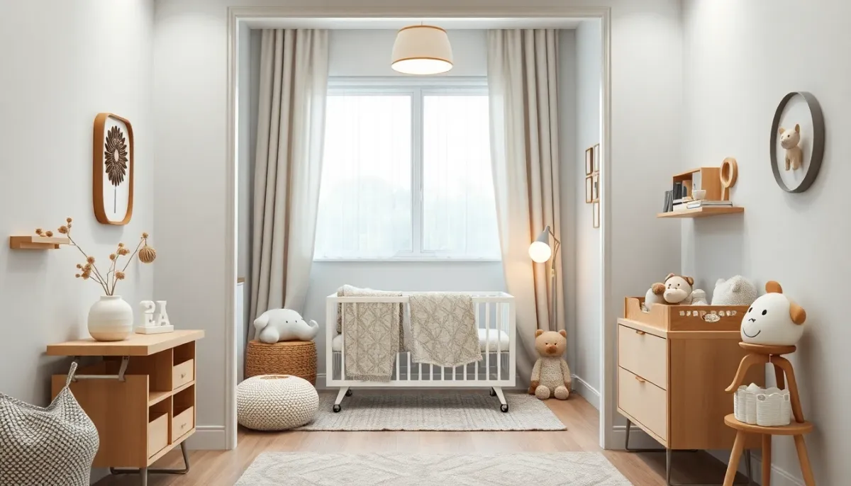 Chambre de bébé moderne et épurée avec des touches culturelles colombiennes