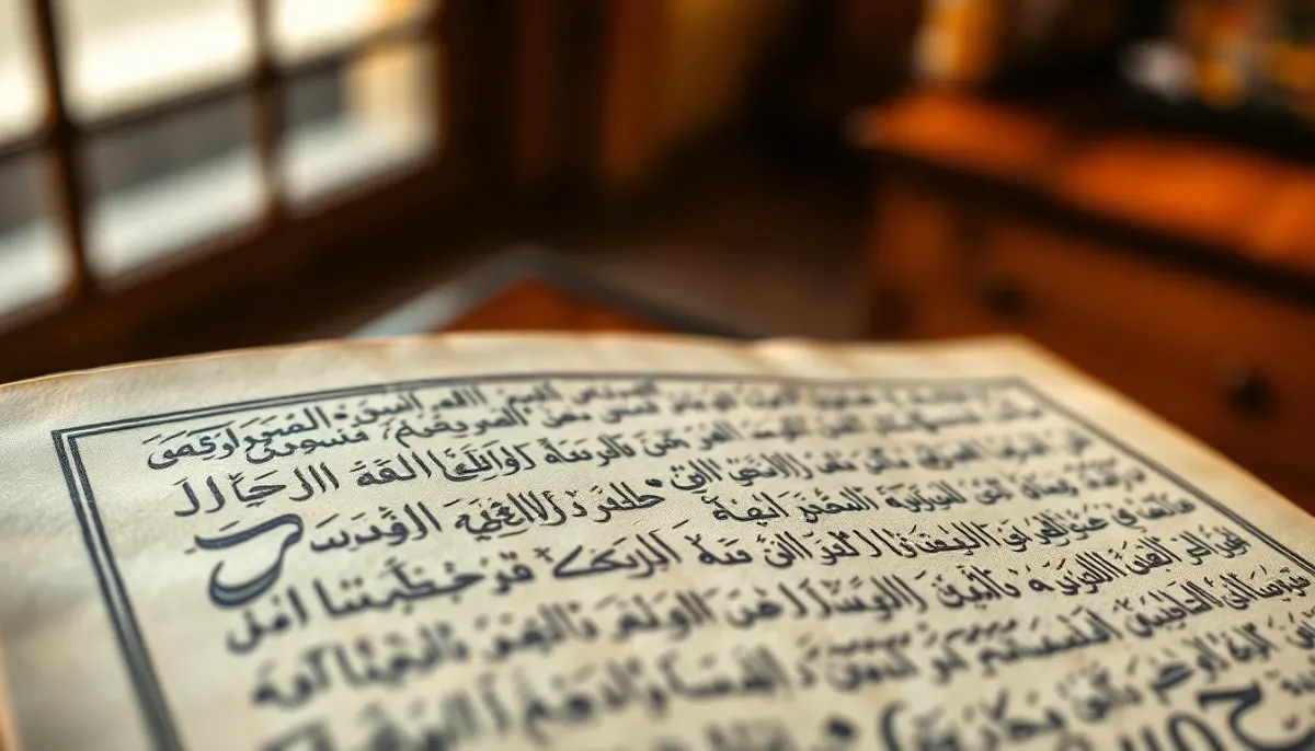 Détail de calligraphie et d'écriture arabe traditionnelle, symbolisant l'héritage culturel des prénoms maliens