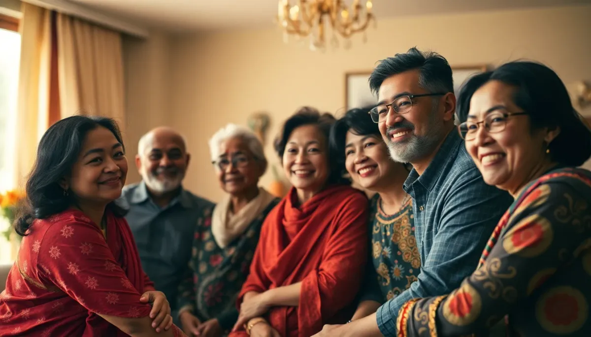 Scène de famille et de transmission culturelle représentant l'importance du choix d'un prénom malien authentique