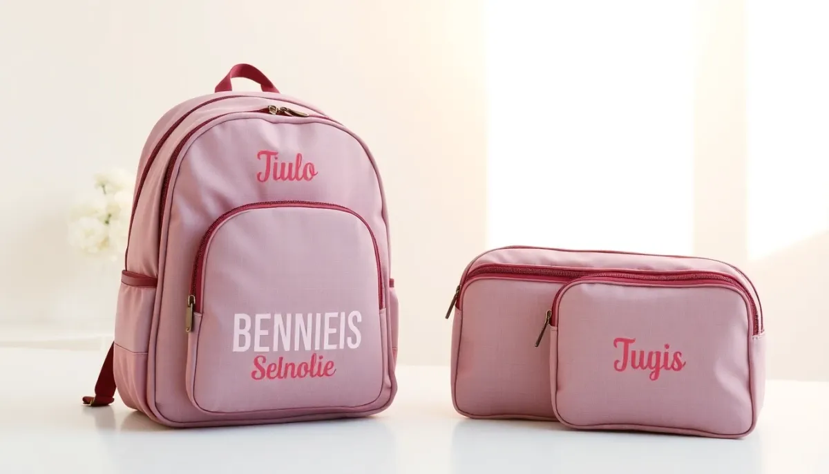 Sac à dos personnalisé et trousse assortis pour enfant de crèche, vue de face