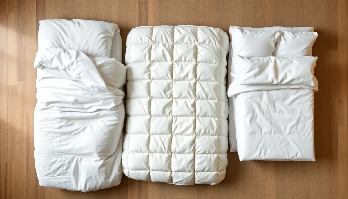 Comparaison visuelle des différentes options de linge de lit bébé et enfant