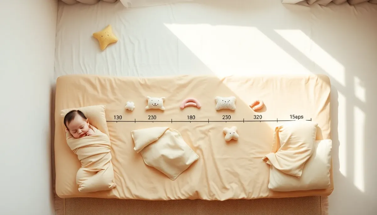 Représentation visuelle de la progression du sommeil du bébé selon les différents âges