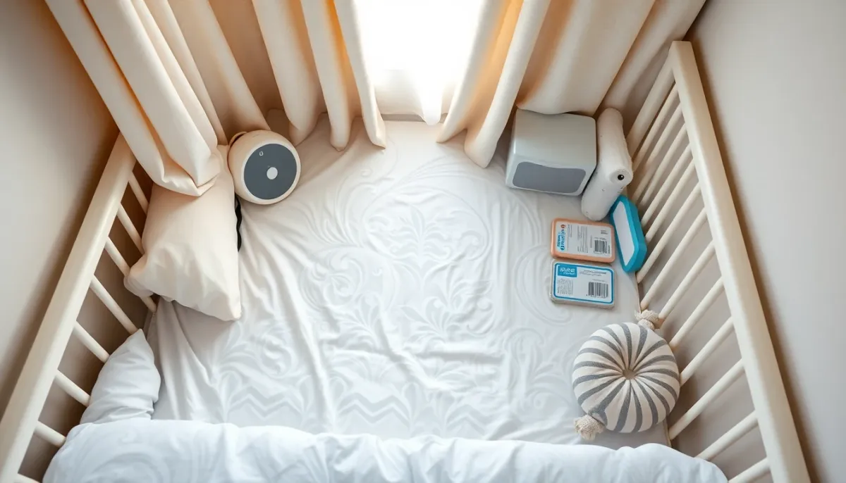 Environnement de sommeil optimisé pour bébé avec tous les éléments d'une bonne routine du soir