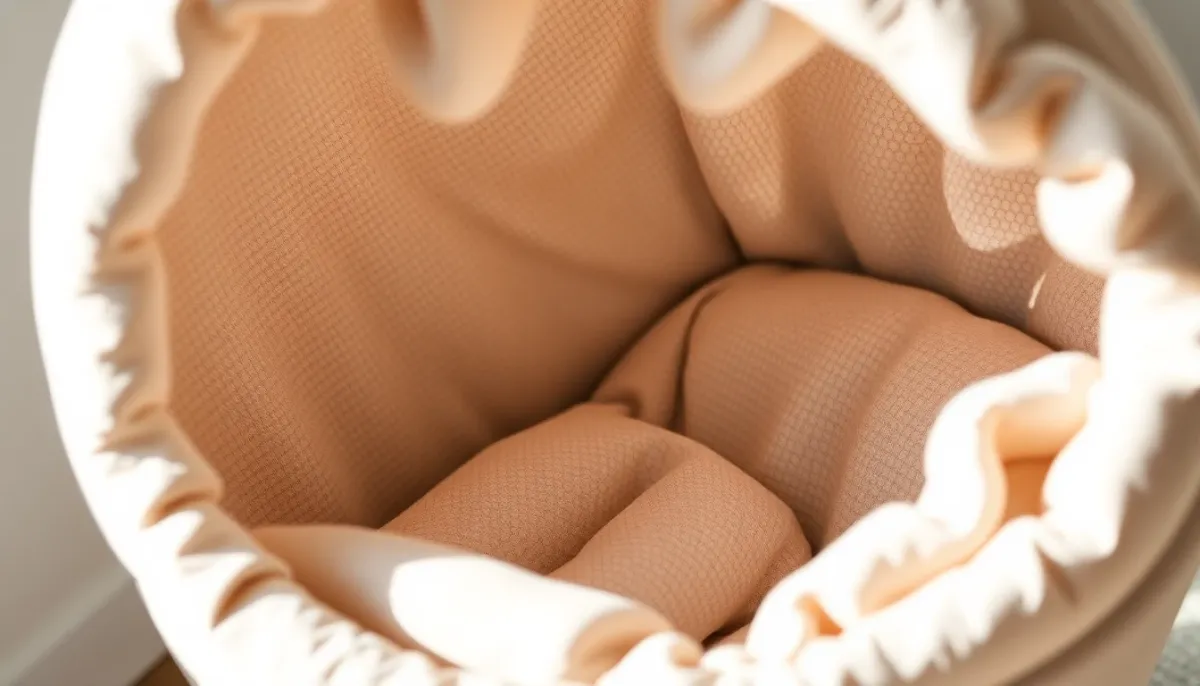 Gros plan sur la structure ergonomique du cocon montrant les courbes de soutien et le design anatomique