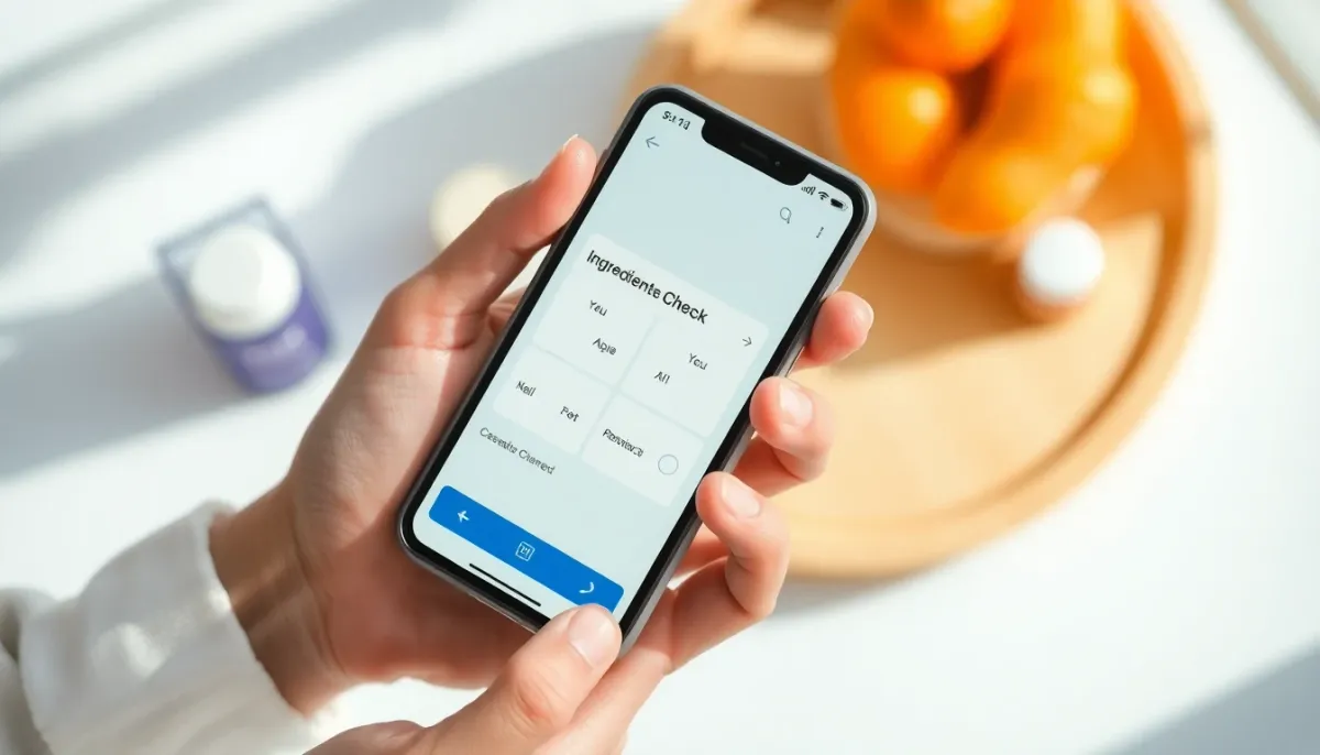 Utilisation d'une application mobile pour vérifier les ingrédients cosmétiques pendant la grossesse
