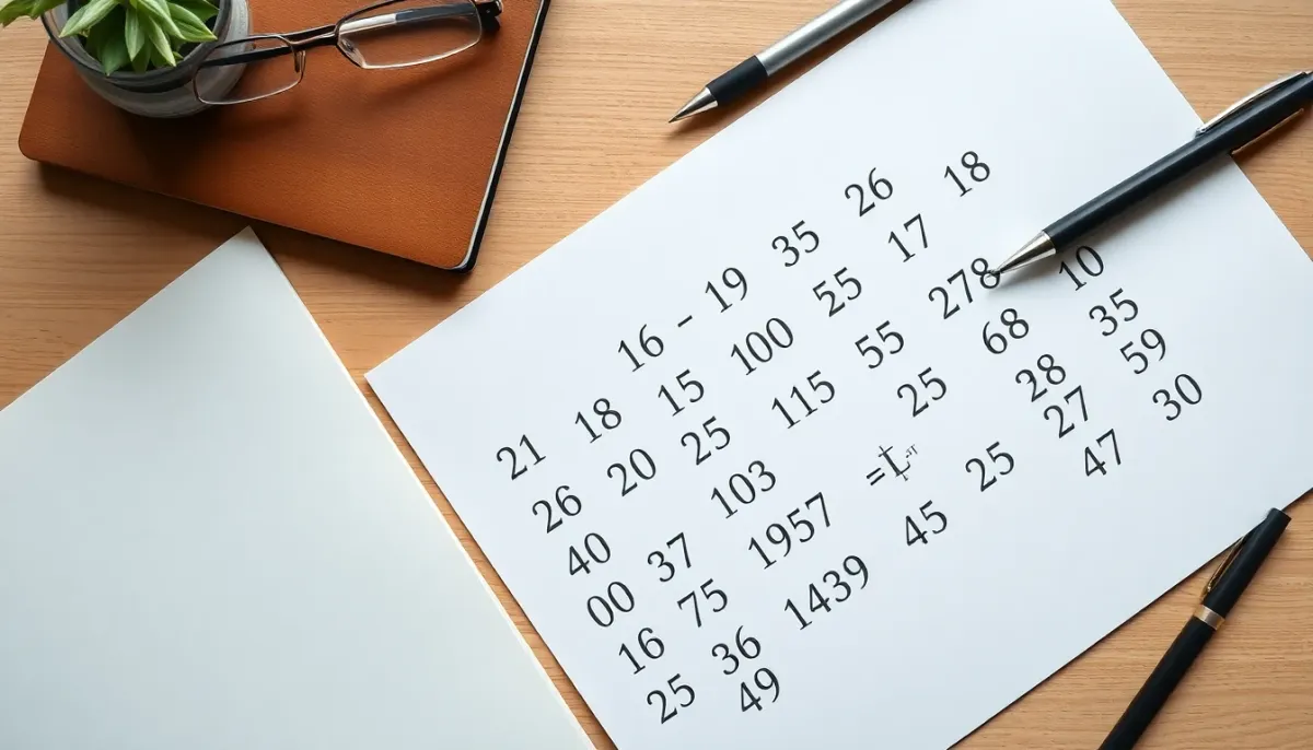 Calcul numérologique montrant l'addition des chiffres de date de naissance
