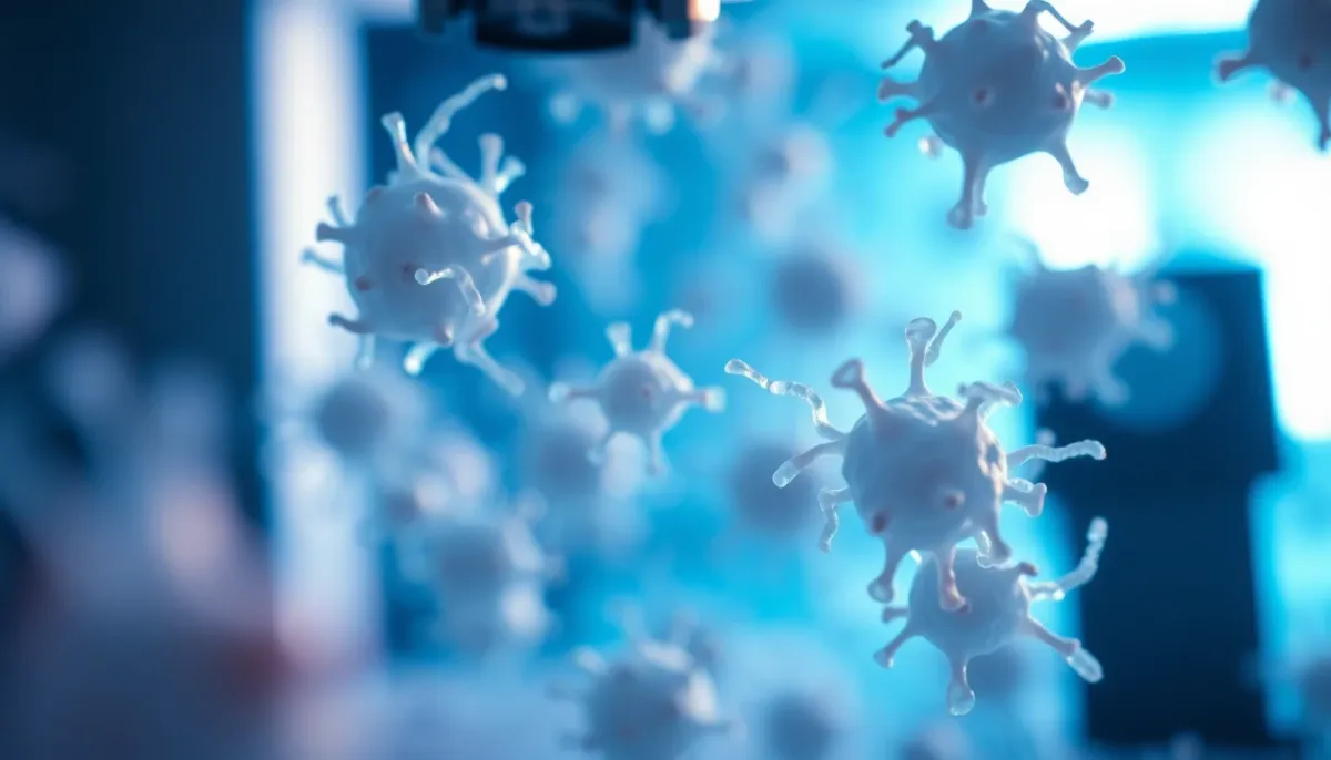 Représentation scientifique de bactéries Listeria monocytogenes au microscope