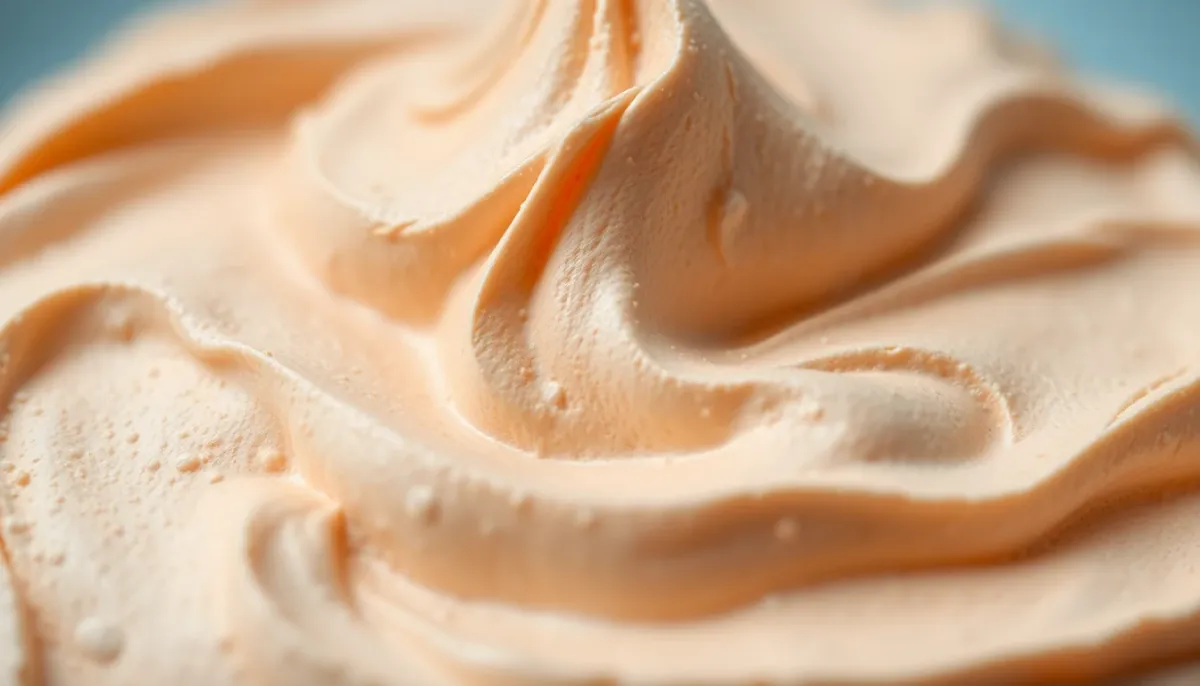 Gros plan sur la texture de la meringue cuite au four avec ses pics dorés et croustillants